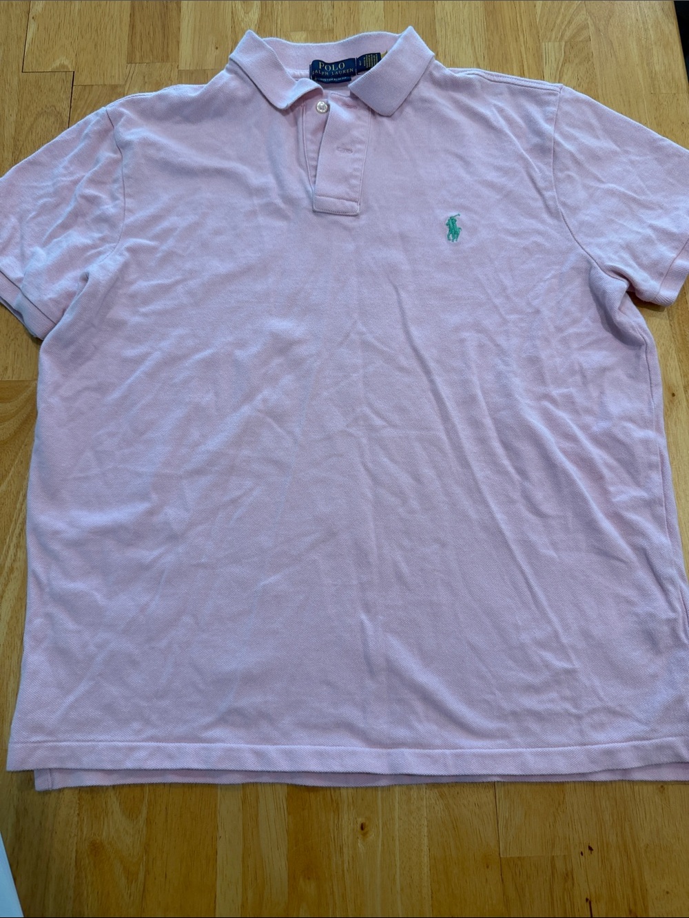 Ralph Lauren Pink Polo with Green Pony Logo